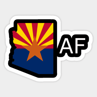 Arizona Flag State Outline AF (white) Sticker